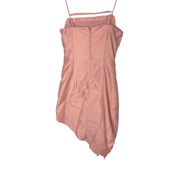 Amanda Uprichard Emelia Strapless Dress Ruched Asymmetrical Hem Pink Size Small - Picture 7 of 10